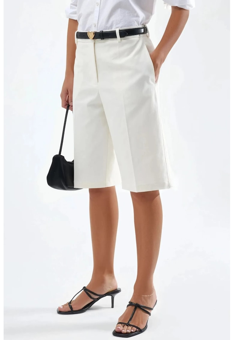 Pantaloni scurti dama - Textil - Alb