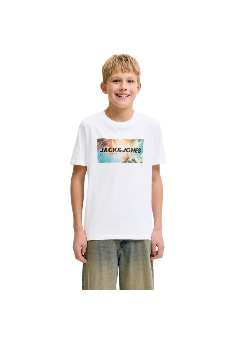 Tricou JACK &JONES Indiana SS JNR 59431 - Alb