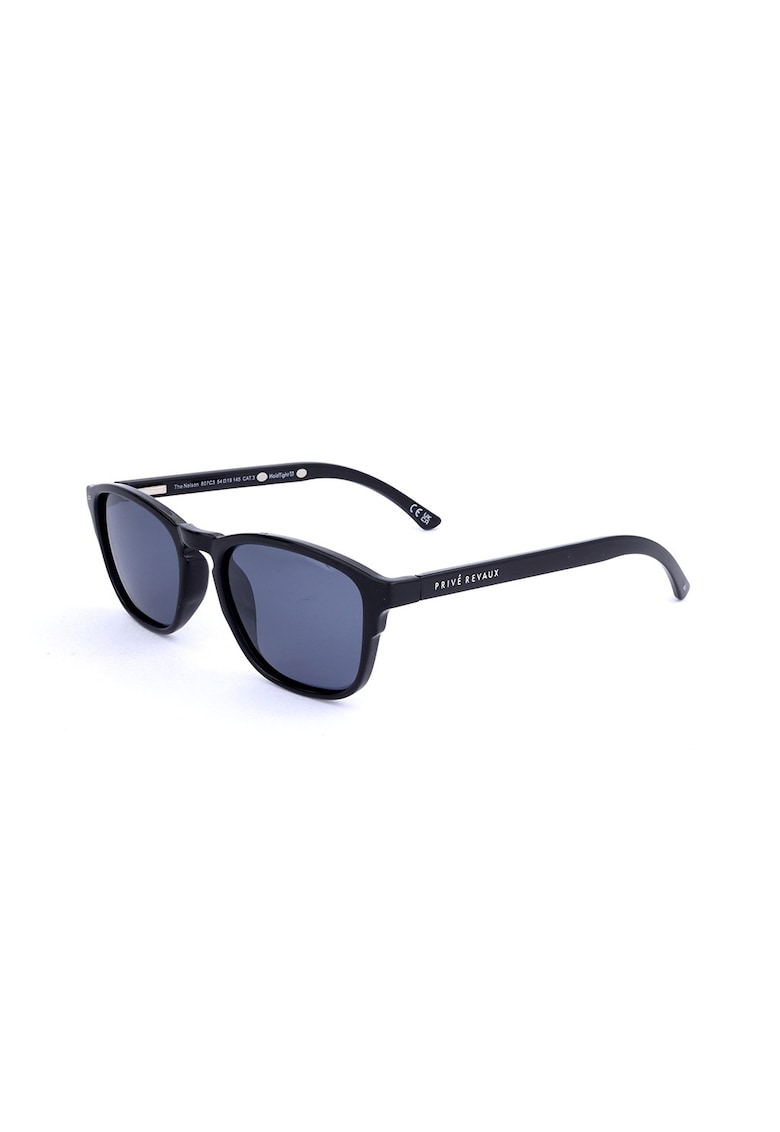 Ochelari de soare unisex dreptunghiulari Nelson - Negru