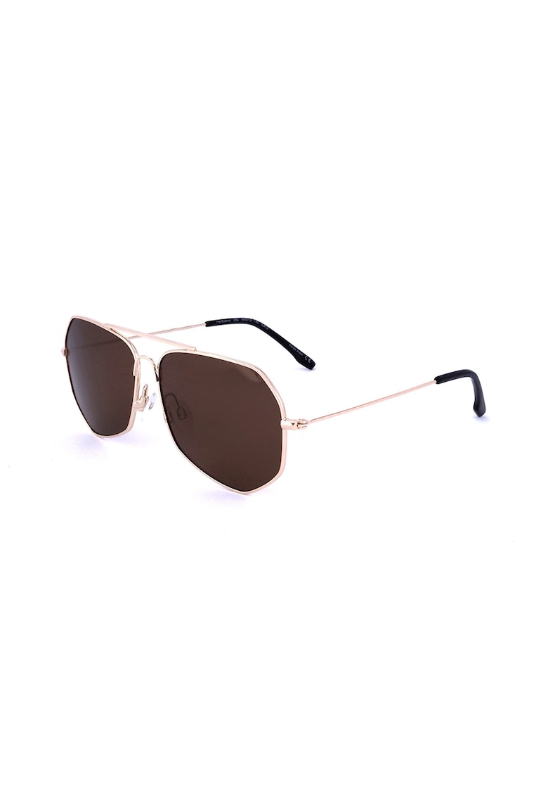 Ochelari de soare aviator unisex hexagonali Cuervo - Auriu