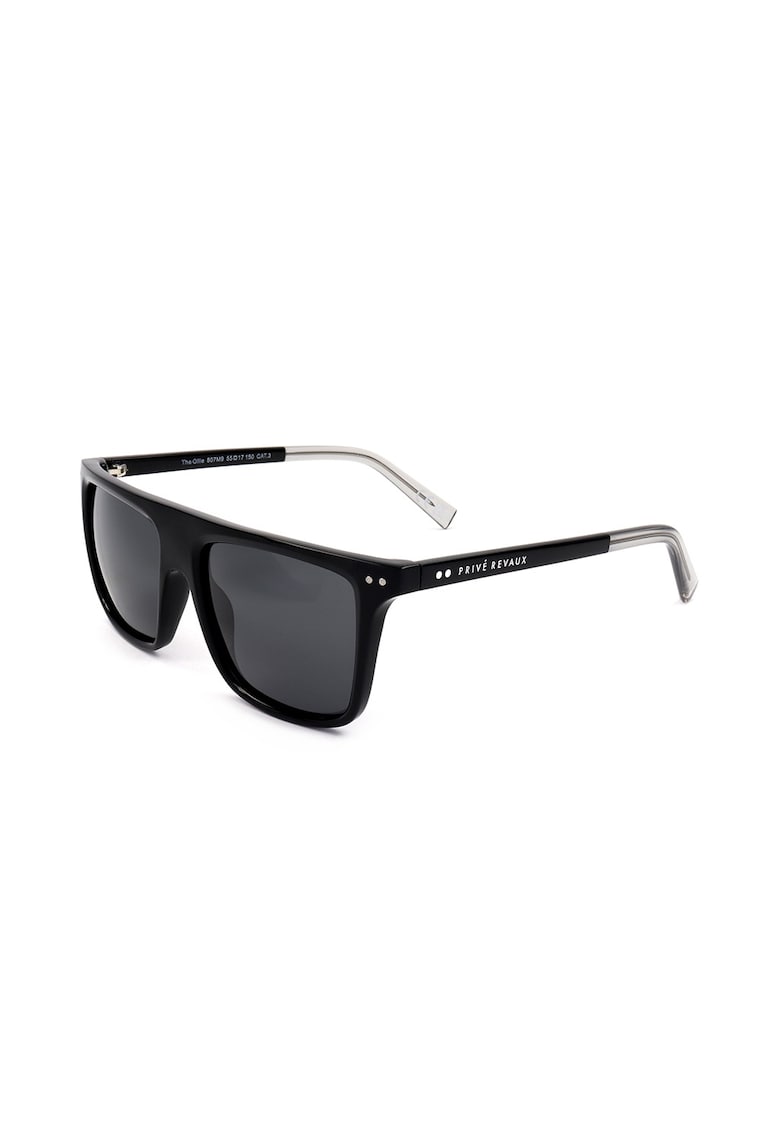 Ochelari de soare unisex dreptunghiulari polarizati - Negru