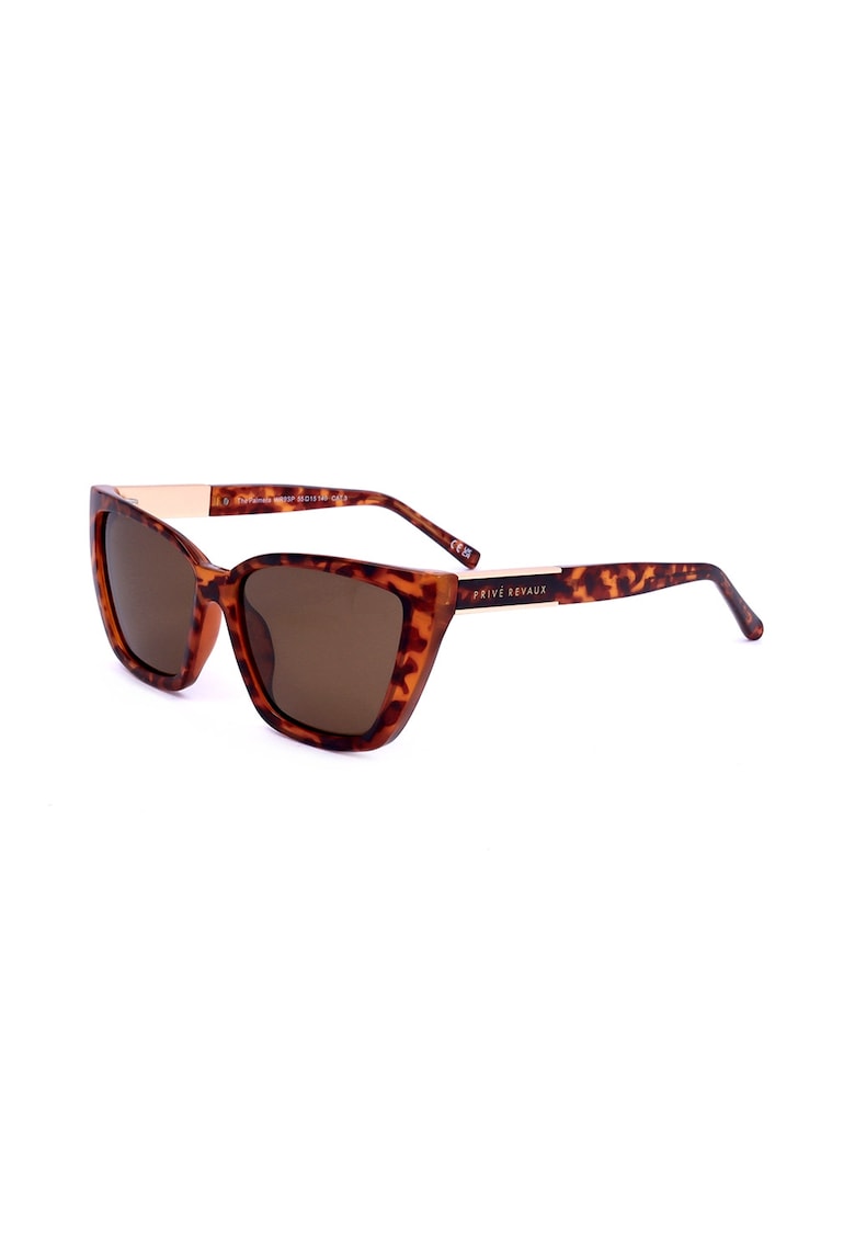 Ochelari de soare cat-eye polarizati - Auriu/Maro