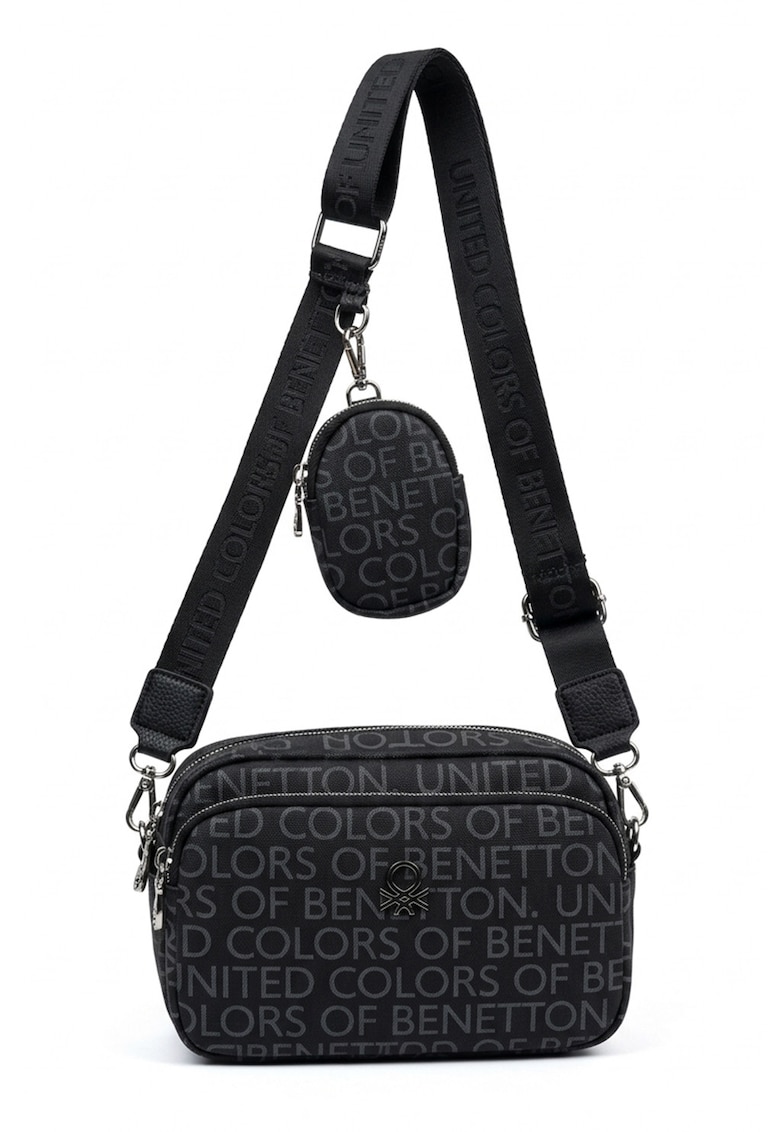 Geanta crossbody cu etui detasabil - Negru carbon