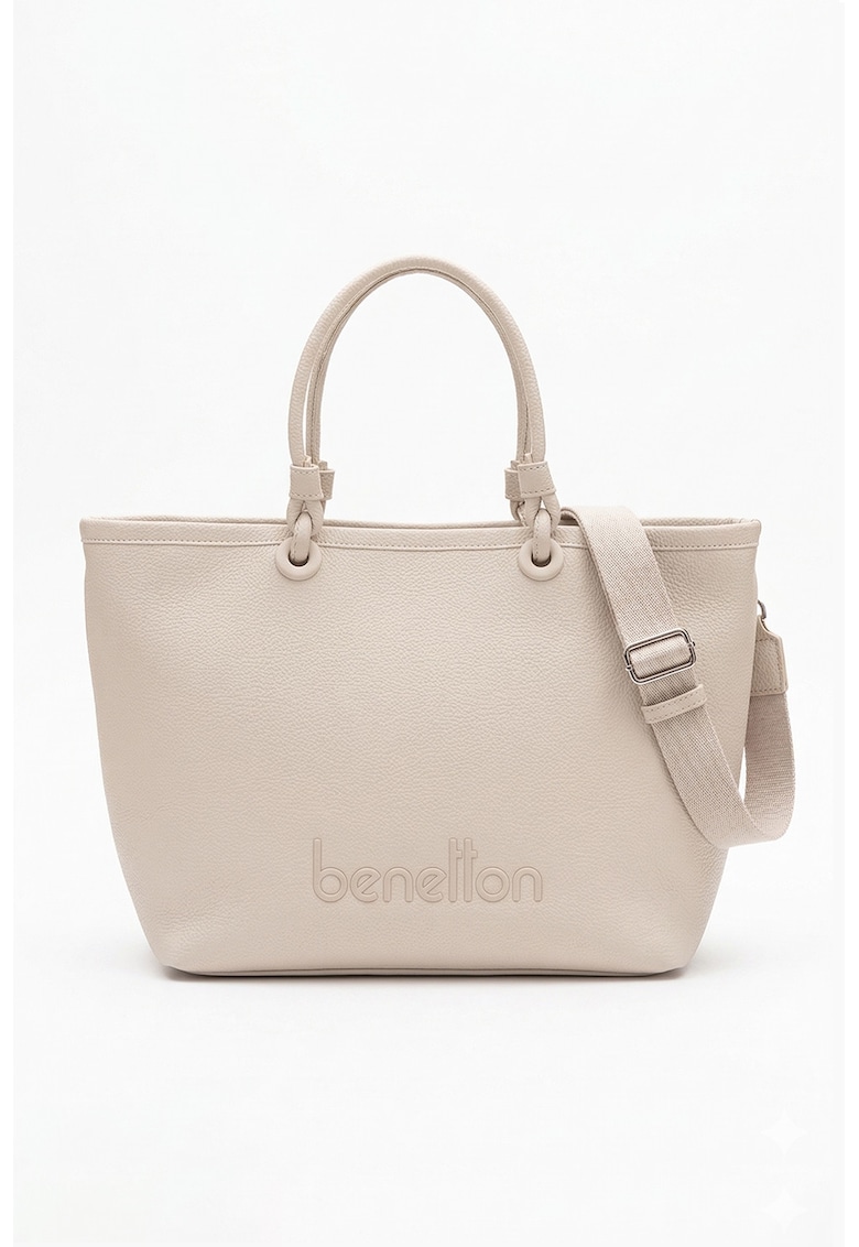 Geanta shopper de piele ecologica - Bej