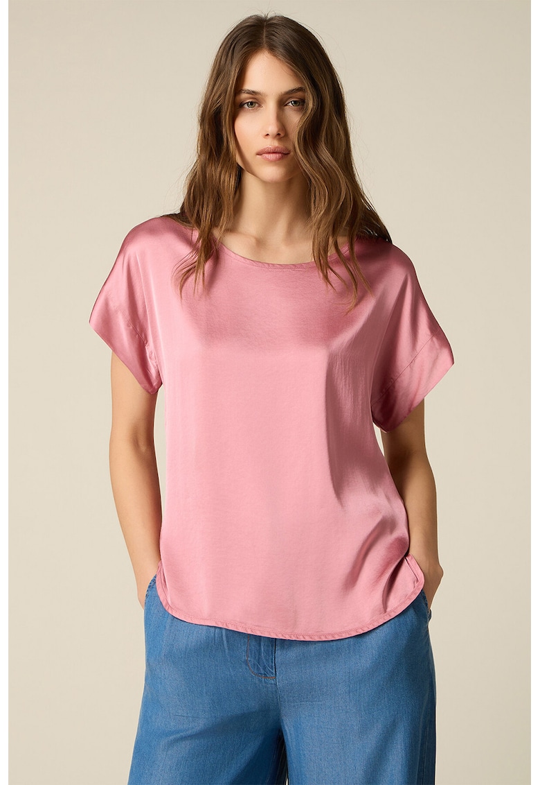 Bluza de satin cu maneci scurte