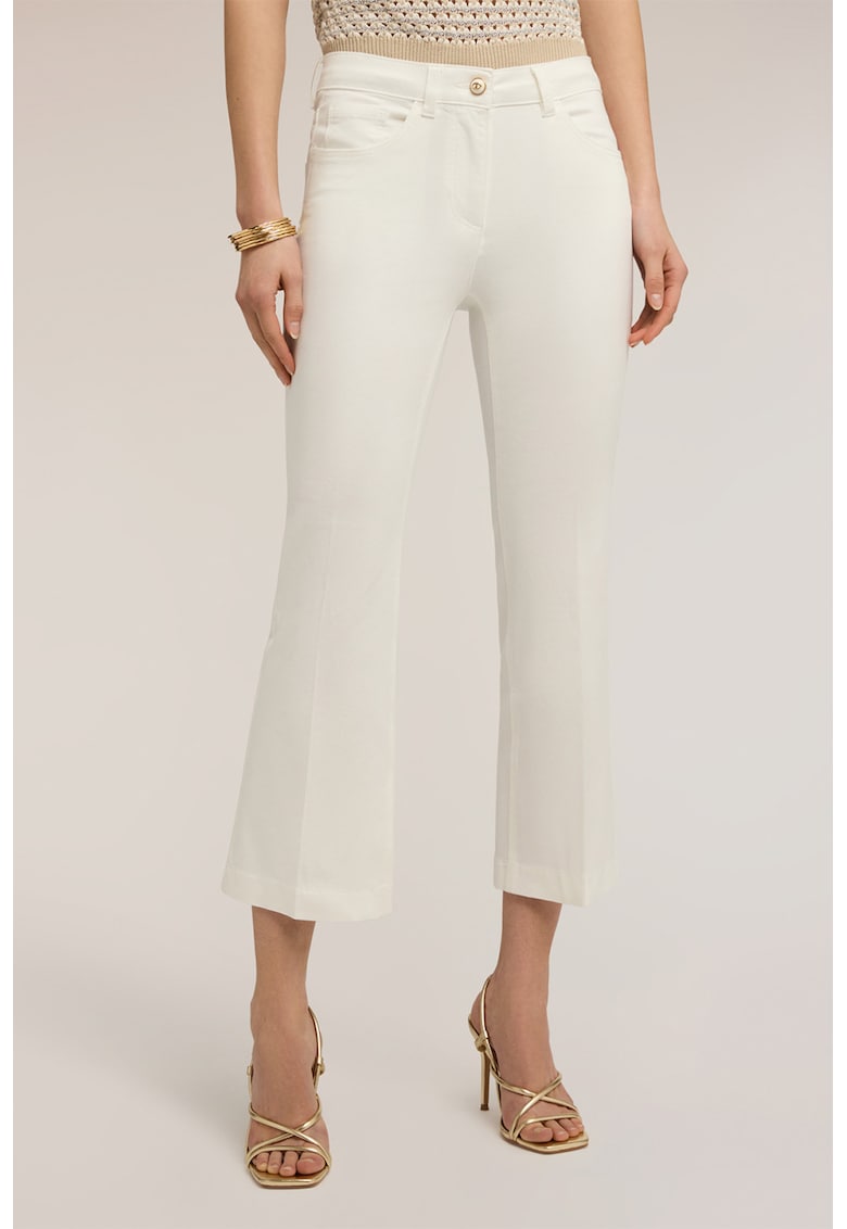 Blugi crop kick-flare - Alb murdar