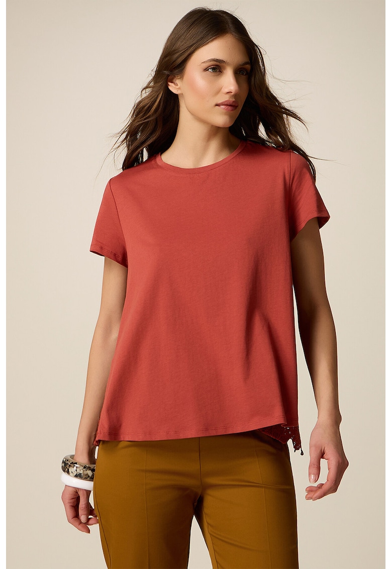 Tricou uni din bumbac - Rosu inchis
