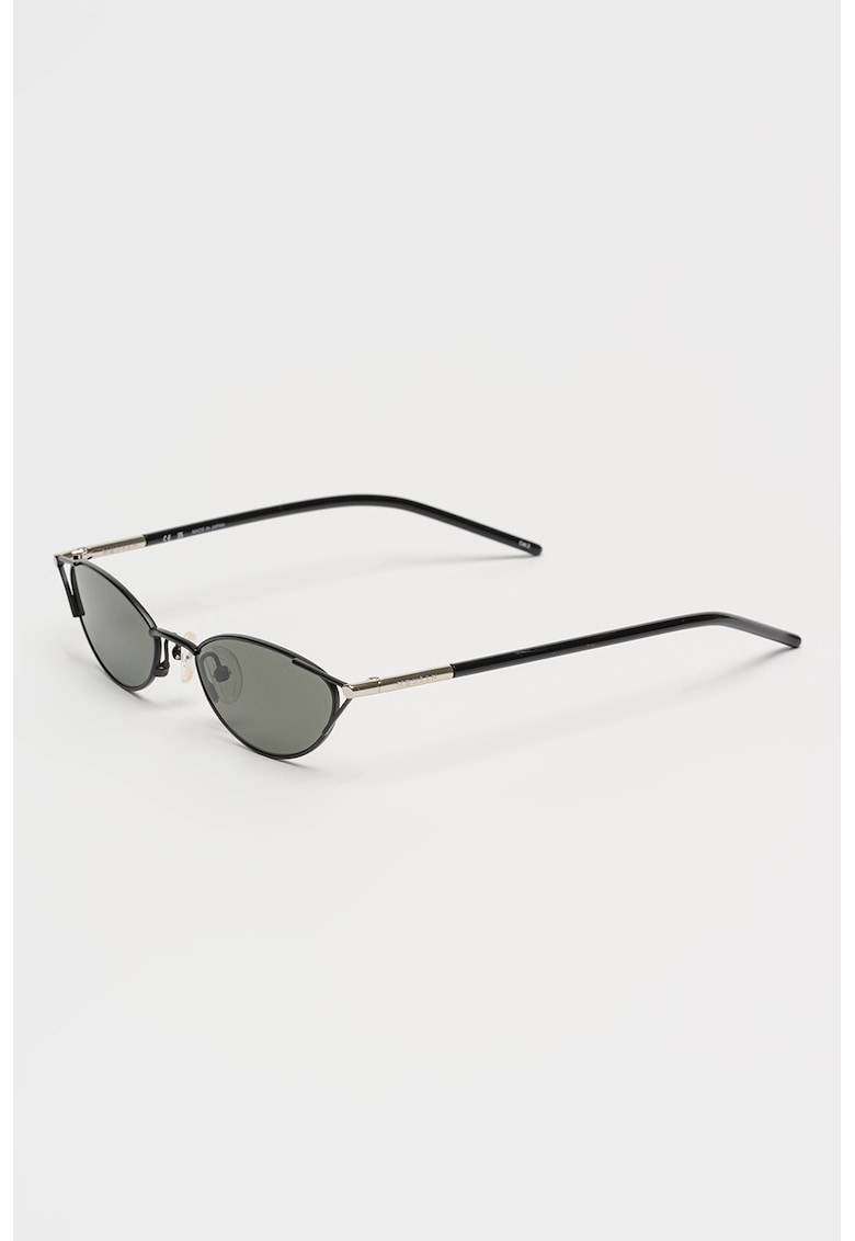 Ochelari de soare cat-eye cu lentile uni - Negru/Argintiu