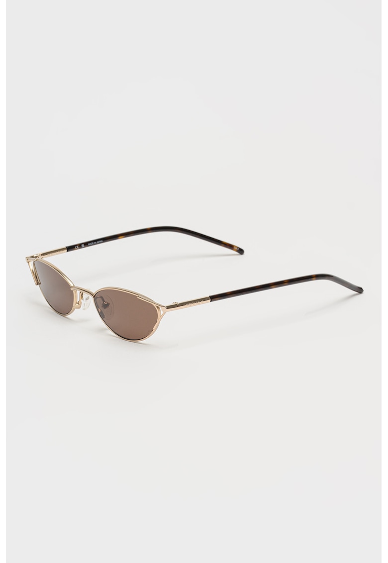 Ochelari de soare cat-eye cu lentile uni - Auriu/Maro inchis