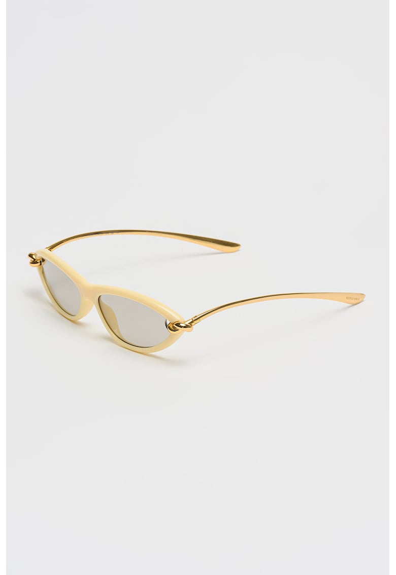 Ochelari de soare cat-eye - Auriu/Crem