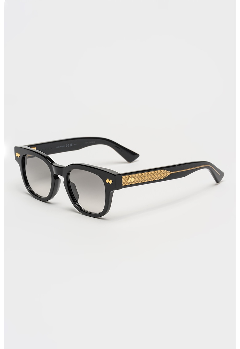 Ochelari de soare patrati cu model unisex - Auriu/Negru