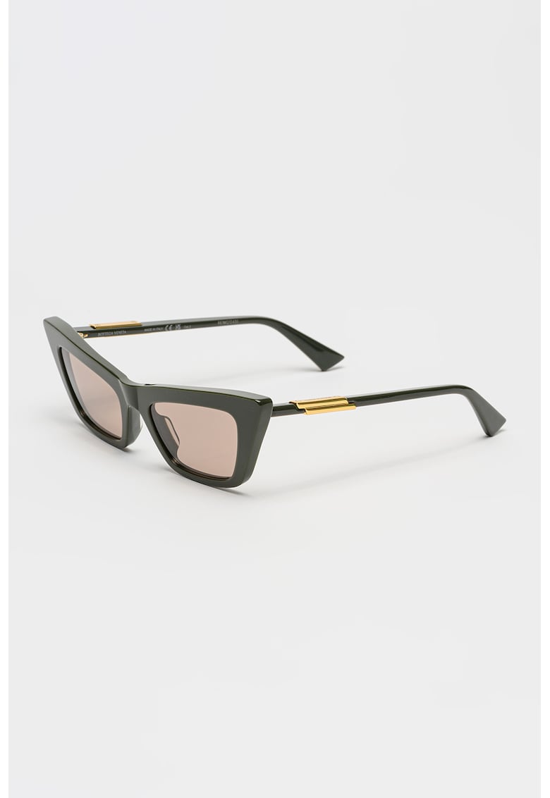 Ochelari de soare cat-eye - Auriu/Verde masliniu inchis