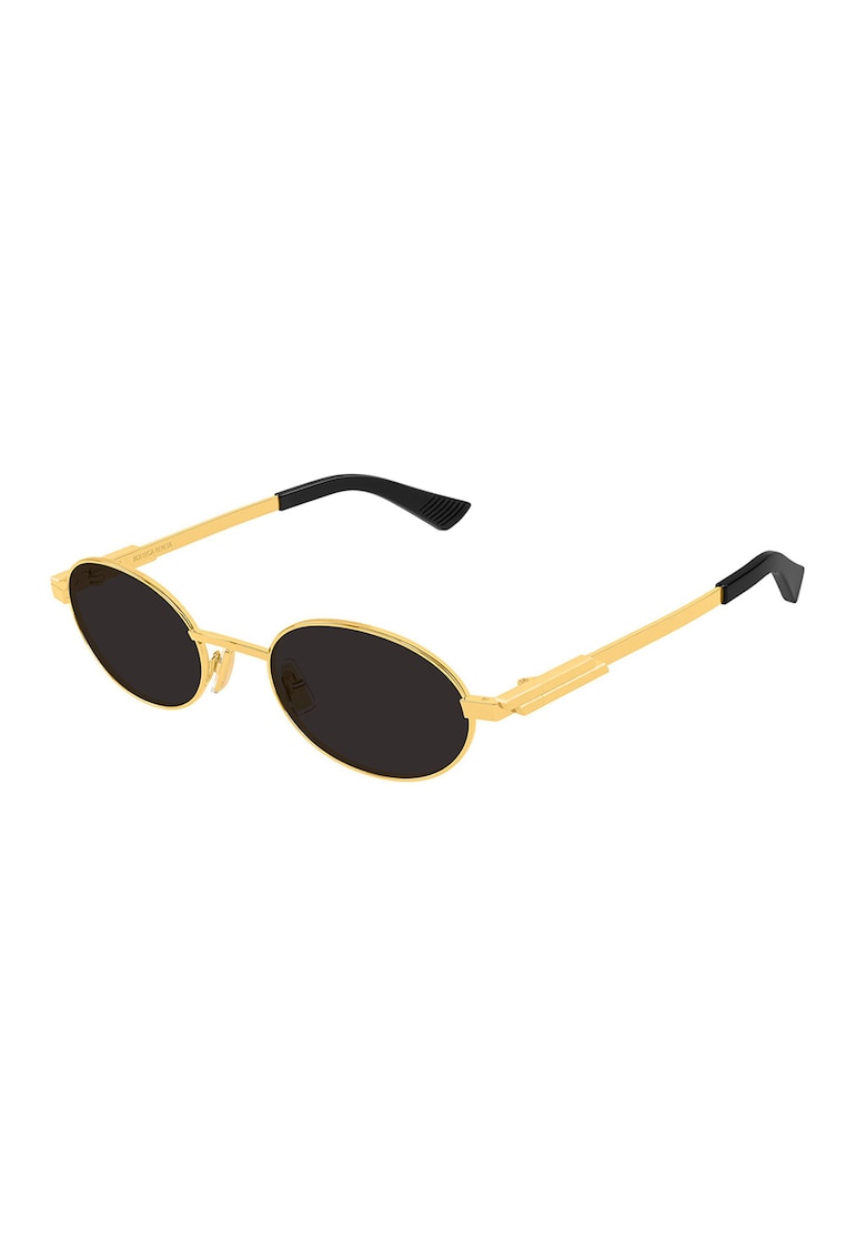 Ochelari de soare ovali unisex cu rama metalica - Auriu/Negru