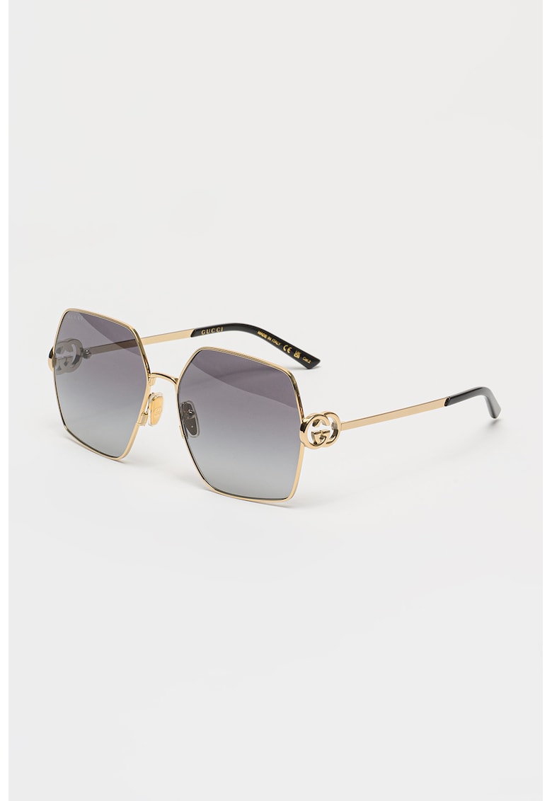 Ochelari de soare hexagonali cu lentile degrade - Auriu/Negru