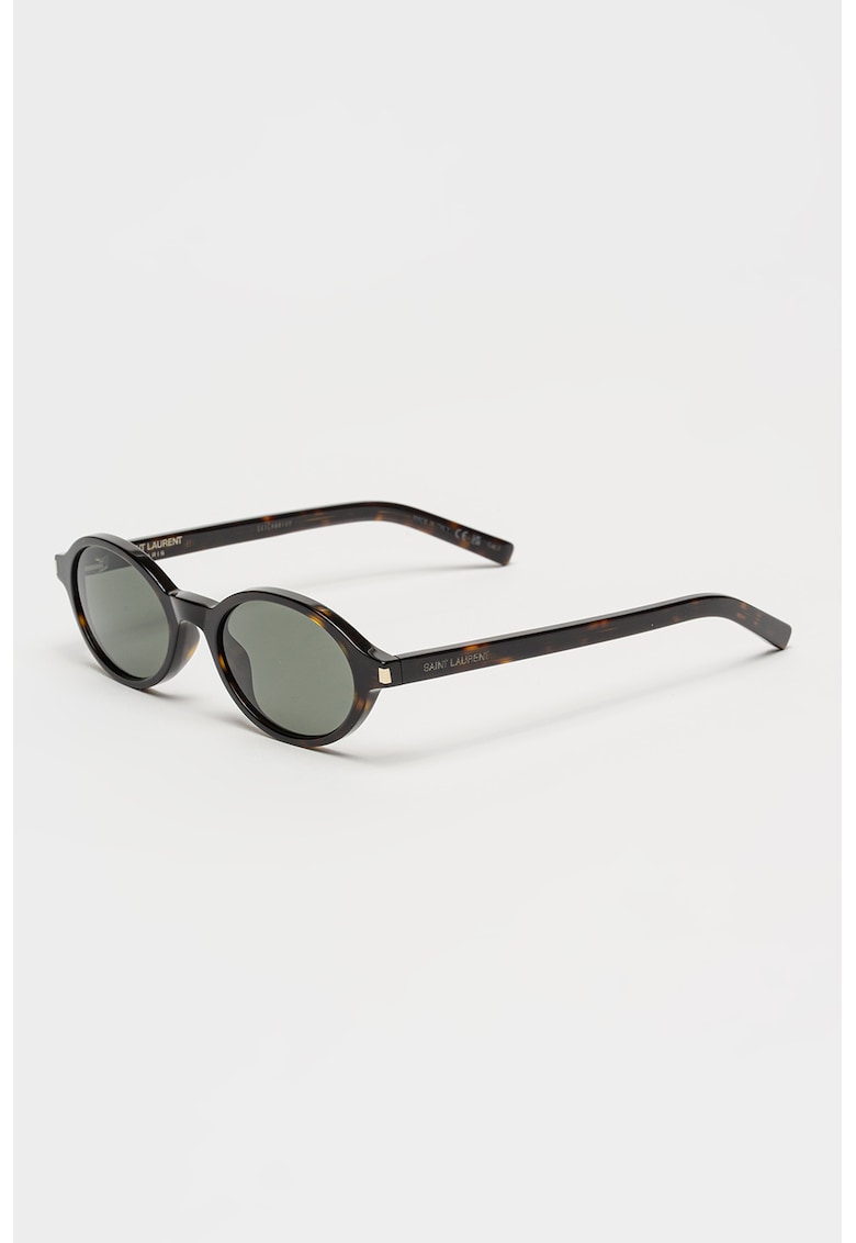 Ochelari de soare ovali cu animal print - Maro inchis