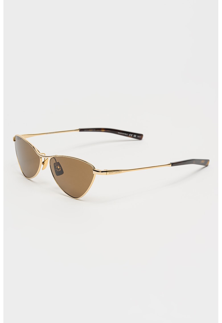 Ochelari de soare cat-eye - Auriu/Maro inchis