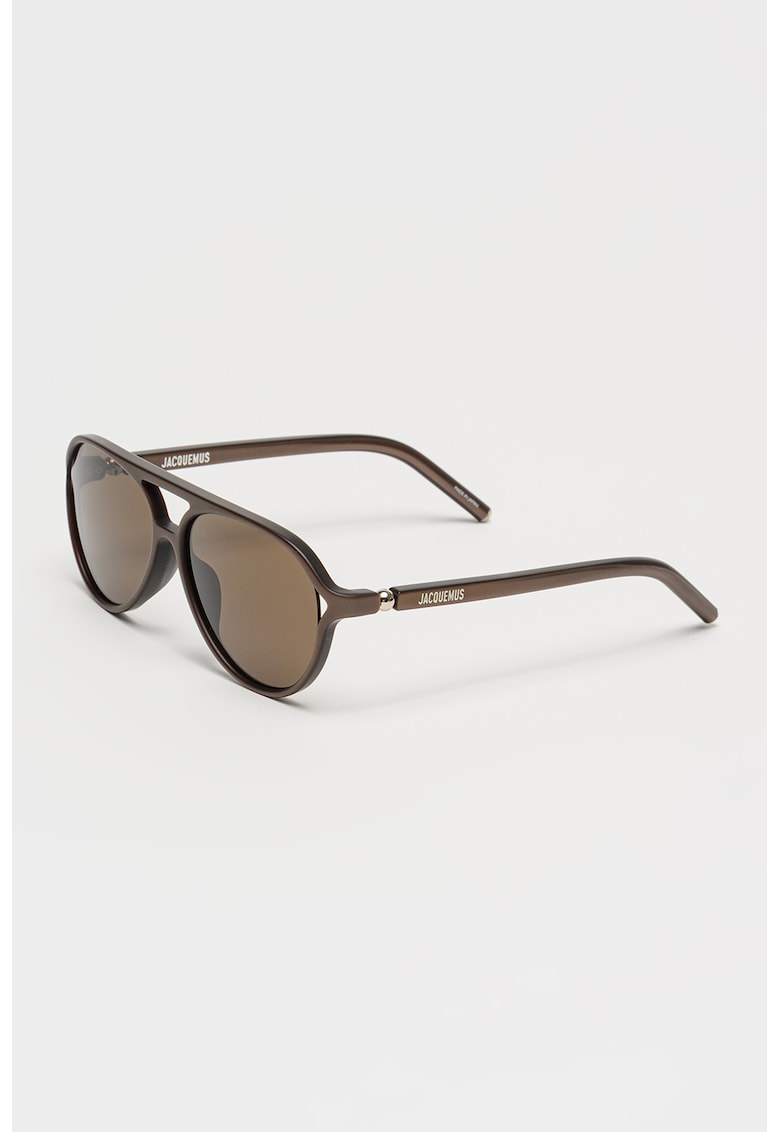 Ochelari de soare aviator cu lentile uni - Maro/Auriu deschis