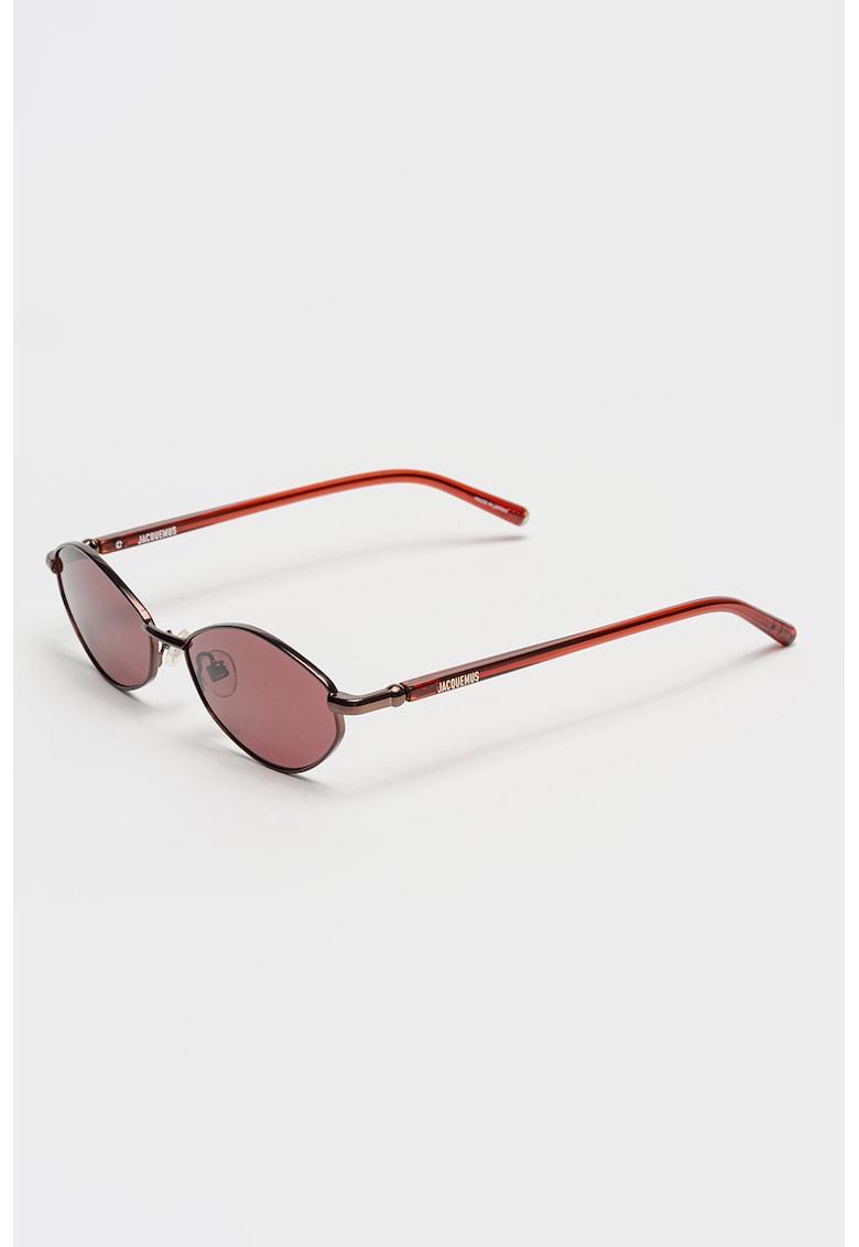 Ochelari de soare ovali cu lentile uni - Rosu/Auriu rose