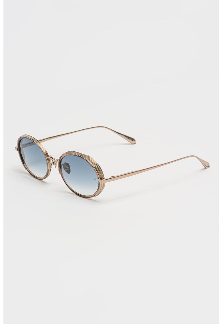 Ochelari de soare rotunzi cu lentile degrade si model unisex - Auriu deschis