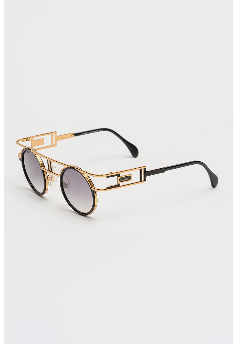 Ochelari de soare rotunzi unisex cu rame metalice - Auriu/Negru