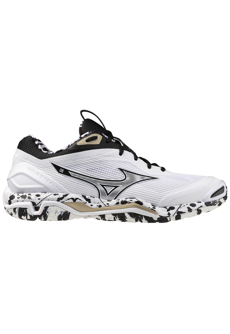 Pantofi handbal Wave Stealth 6 FW 2025 - Alb/Negru