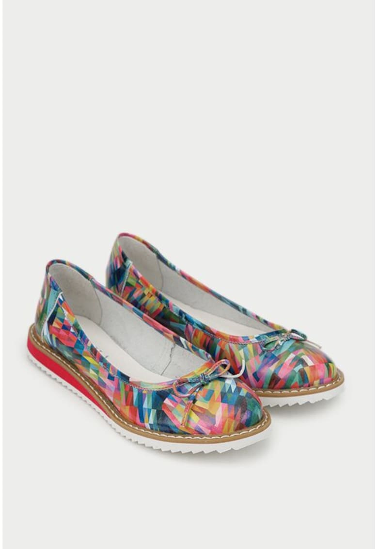 Balerini dama multicolori din piele - Multicolor