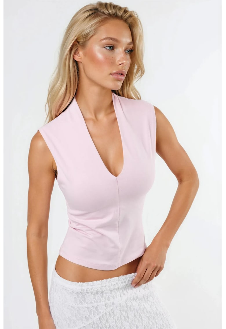 Top dama - Textil - Roz pudrat