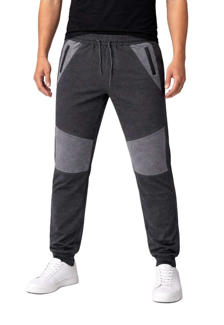 Pantaloni de trening cu model colorblock - Gri