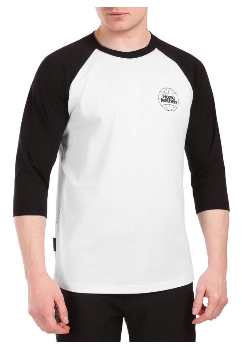 Bluza barbati - Global Raglan - imprimeu pe piept si spate - alb/negru - 100% bumbac