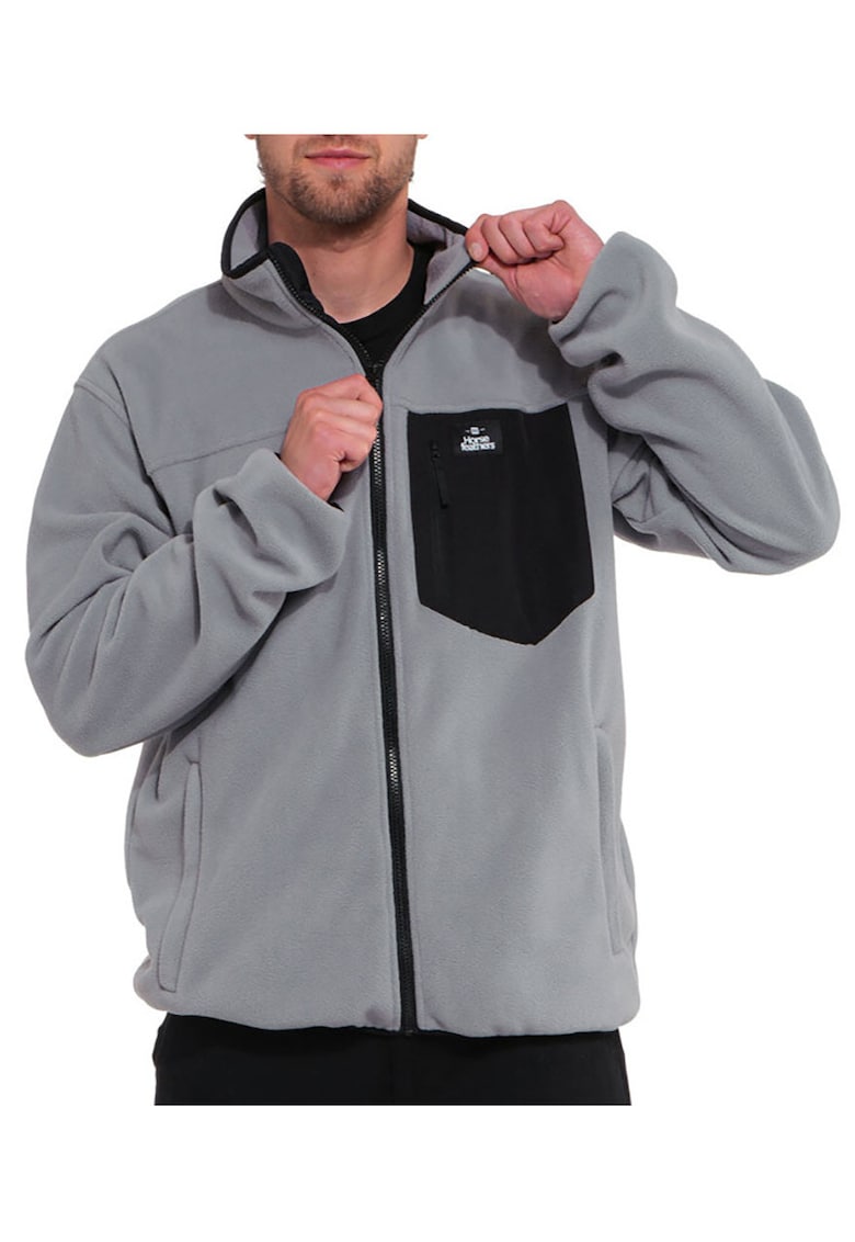 Bluza de trening tip fleece cu fermoar