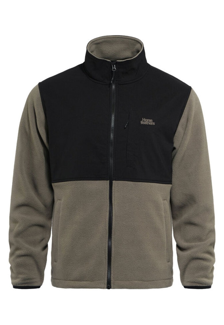 Bluza de trening cu fermoar - Verde/Negru - Maro
