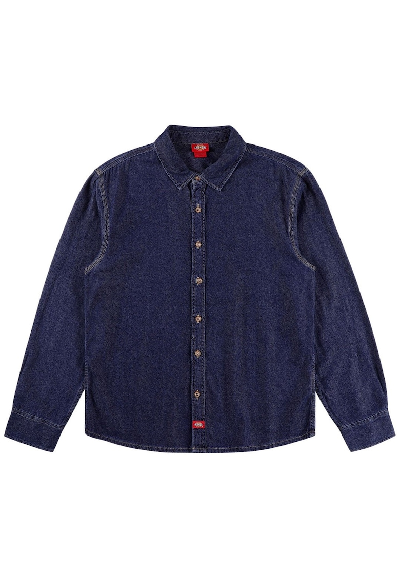Camasa din denim cu nasturi contrastanti