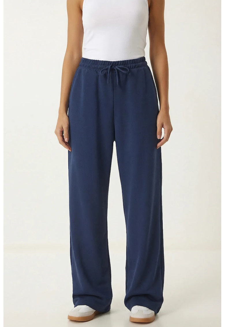 Pantaloni dama - Happiness Istanbul - Modal/Poliester - Albastru marin