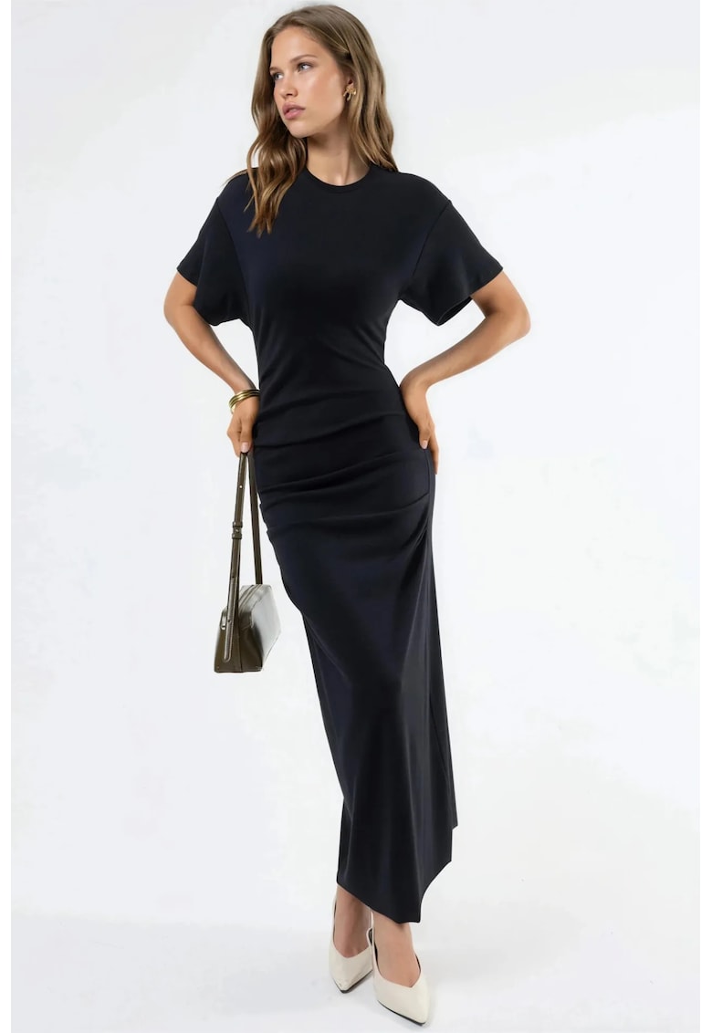 Rochie Maxi Neagra - model Elegant - Poliester/Elastan
