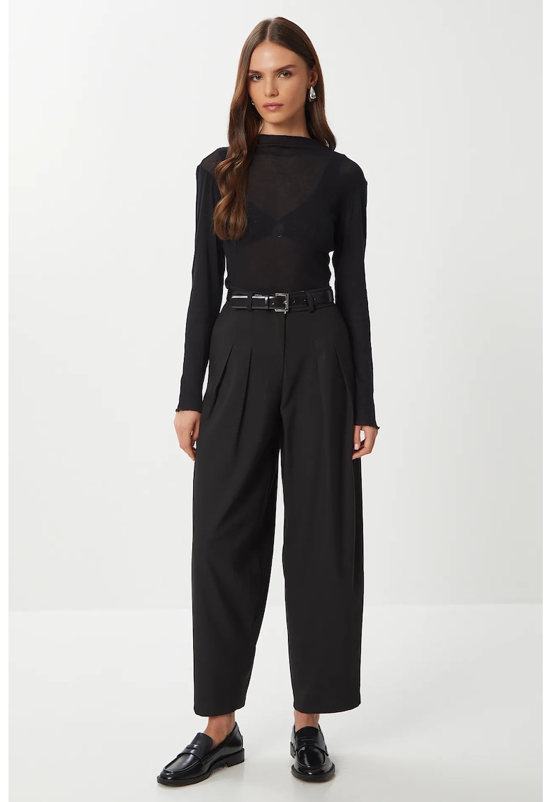 Pantaloni dama - Happiness Istanbul - Poliester/Viscoza - Negru