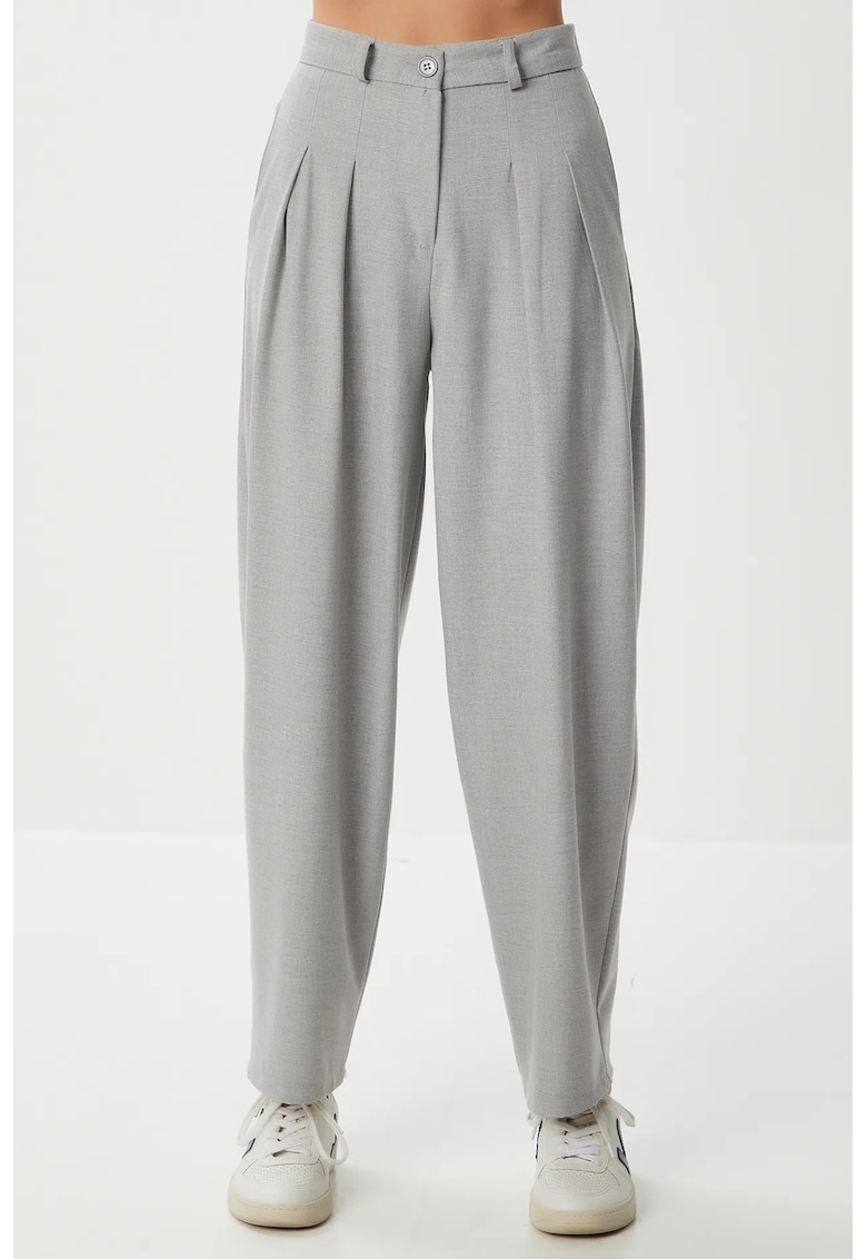 Pantaloni dama - Happiness Istanbul - Gri - Poliester/Viscoza