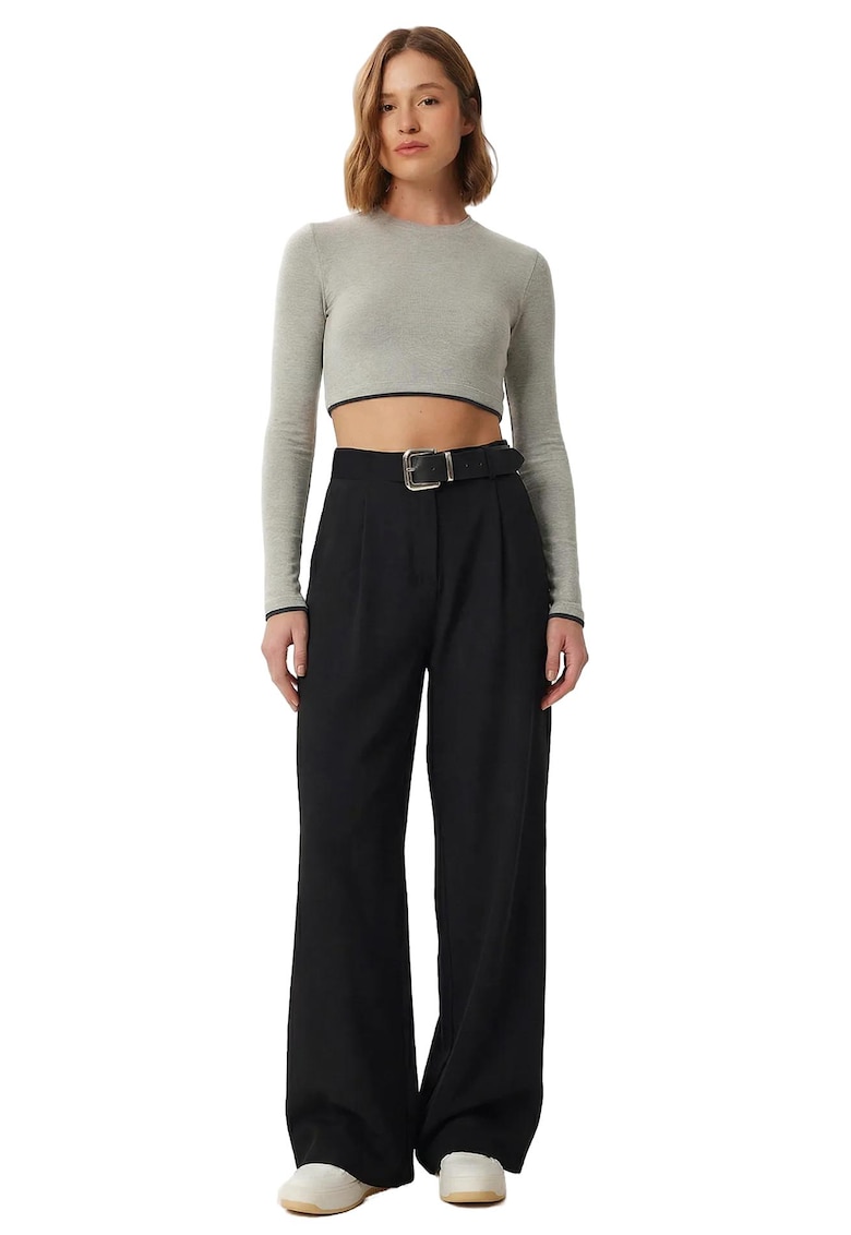 Pantaloni pentru dama - Happiness Istanbul - Poliester/Viscoza - Negru