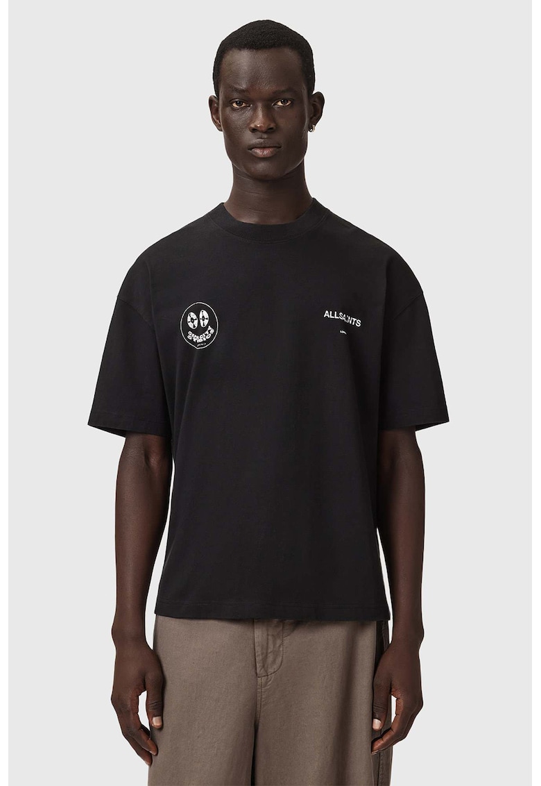 Tricou cu imprimeu grafic Spinner - Negru