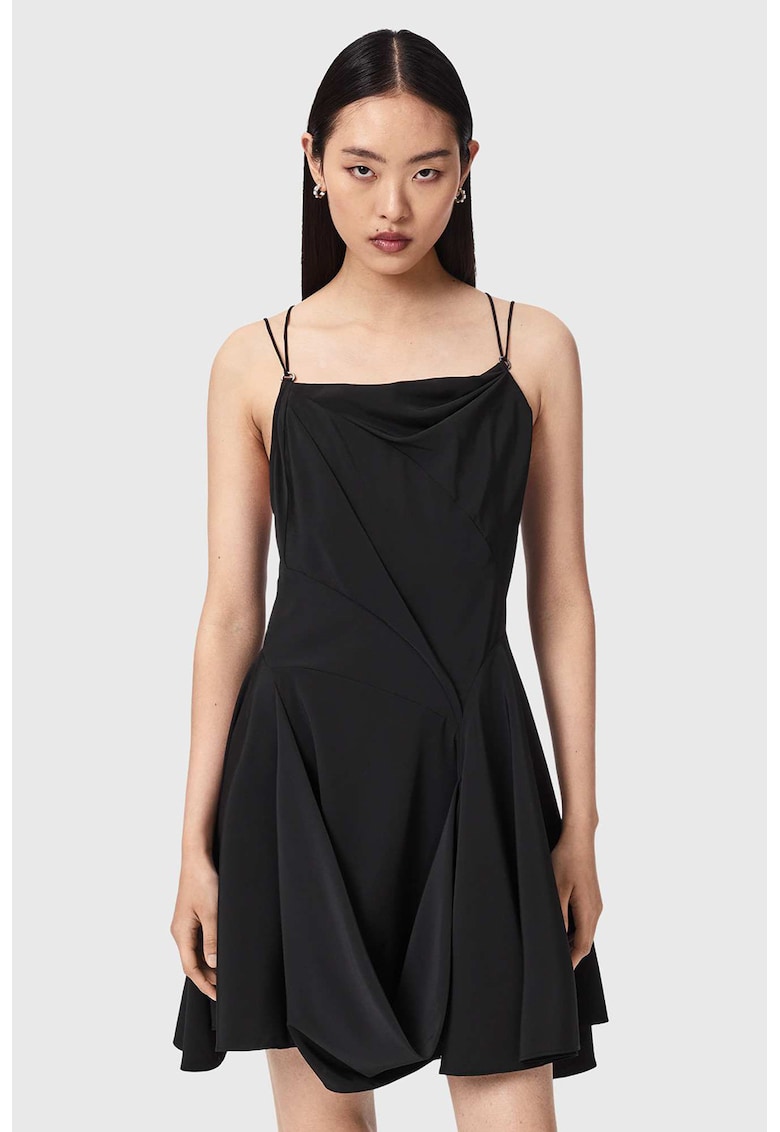 Rochie mini drapata Claire - Negru