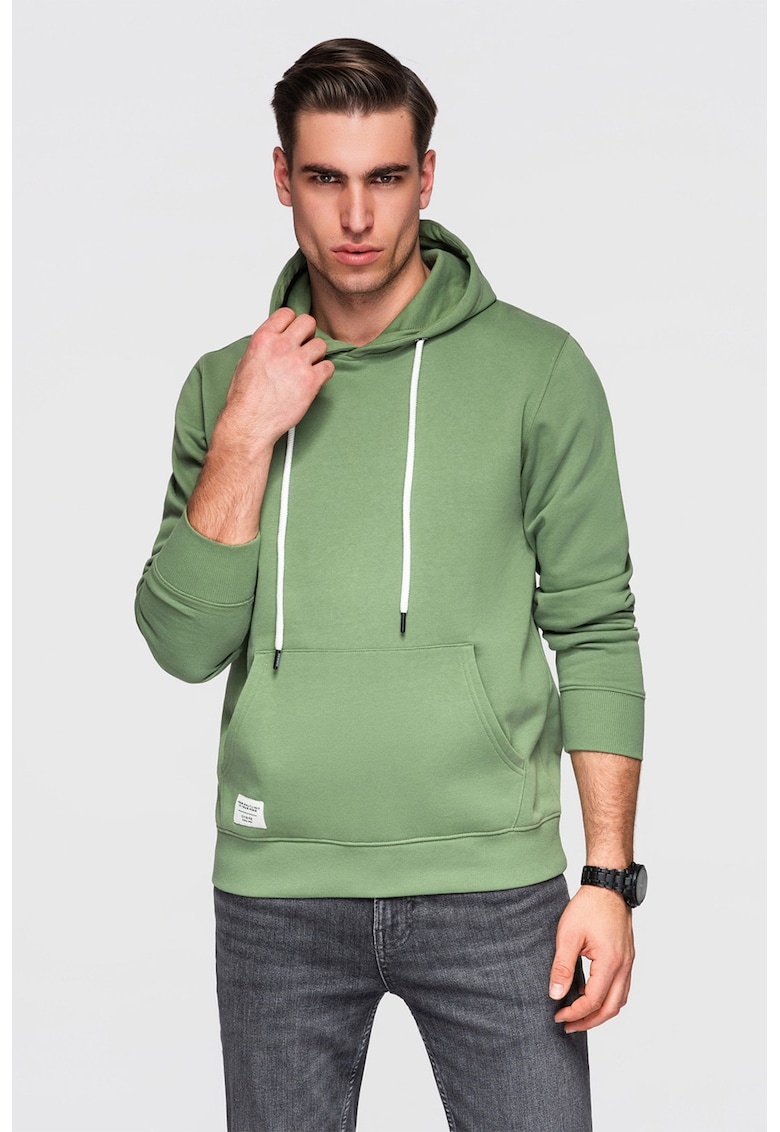 Hanorac din bumbac cu buzunar kangaroo - Verde