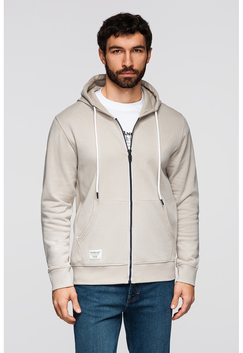 Hanorac regular fit cu buzunare - Gri deschis