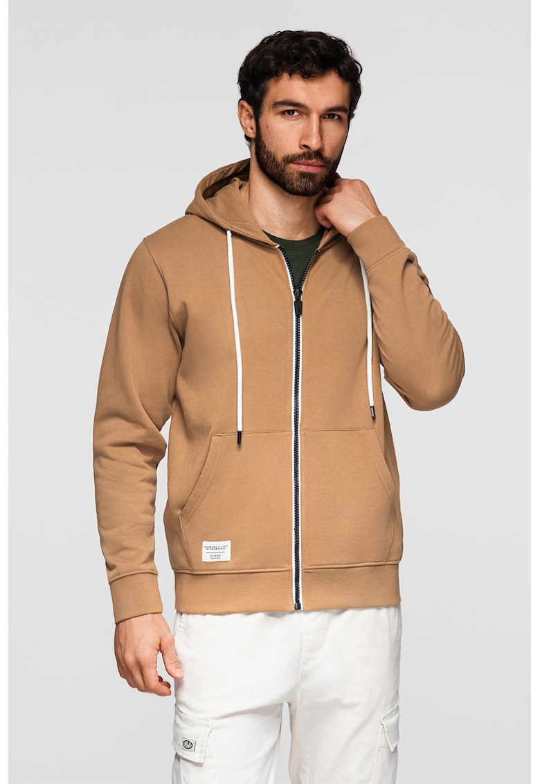 Hanorac regular fit cu buzunare - Maro camel