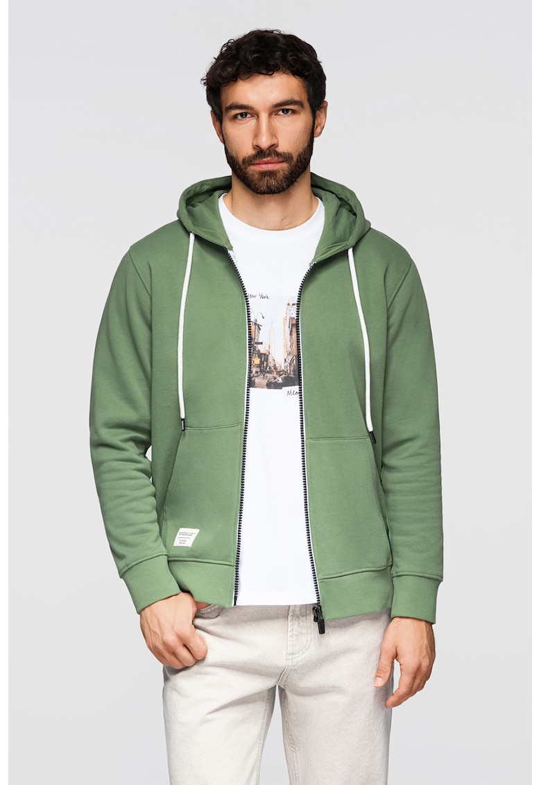 Hanorac regular fit cu buzunare - Verde