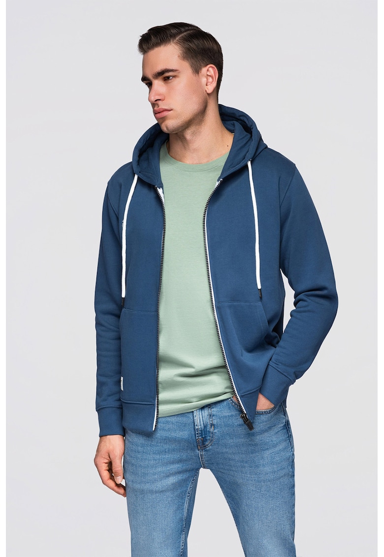 Hanorac regular fit cu buzunare - Albastru