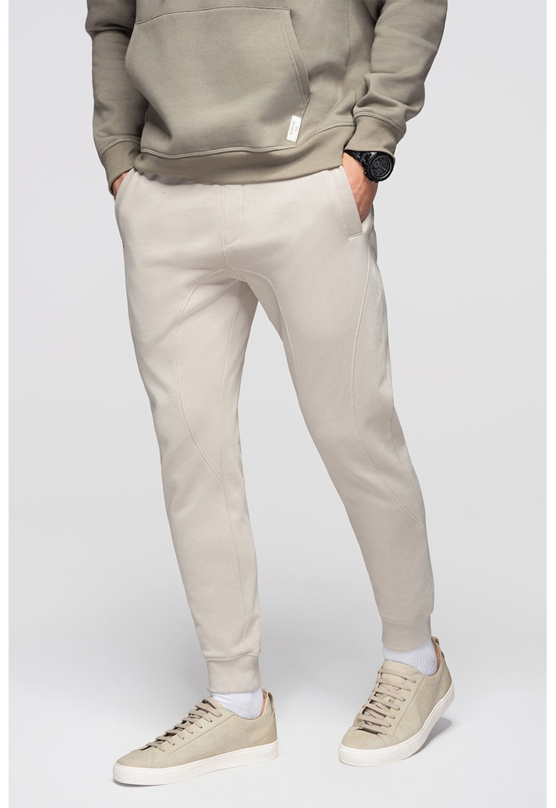 Pantaloni de trening din bumbac cu snururi de ajustare - Gri deschis