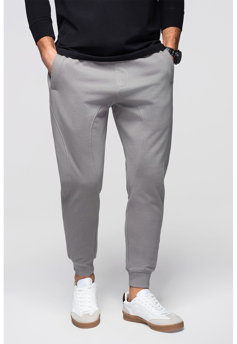 Pantaloni de trening din bumbac cu snururi de ajustare - Gri