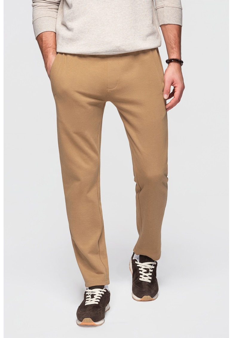 Pantaloni de trening din bumbac cu croiala conica Pabs - Maro camel