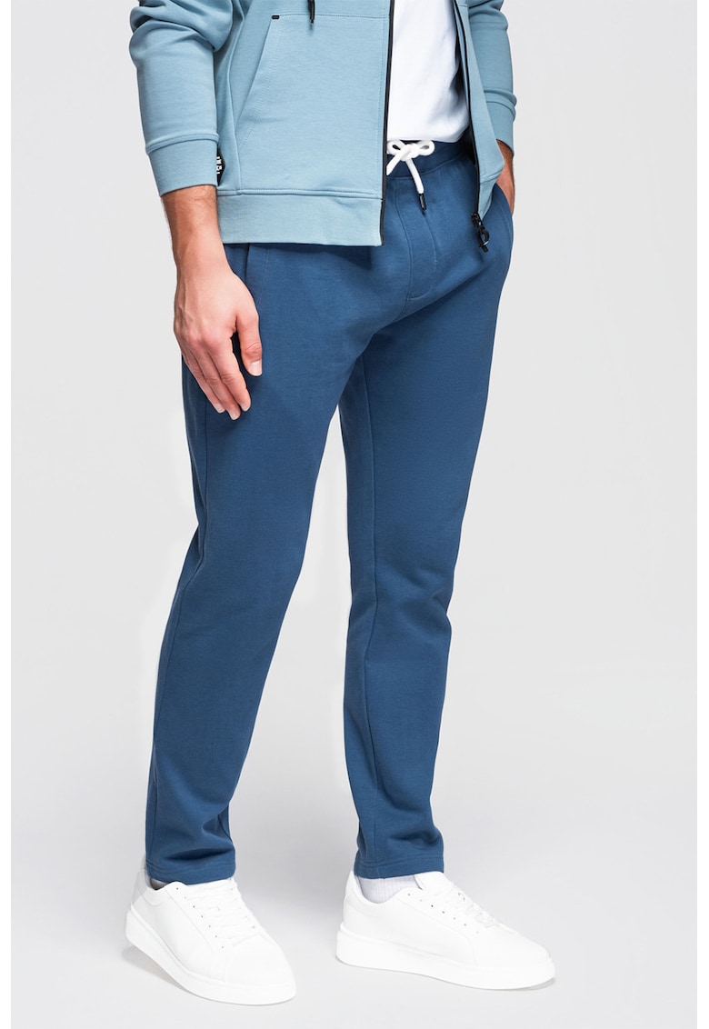 Pantaloni de trening din bumbac cu croiala conica Pabs - Albastru
