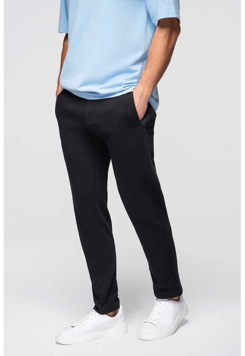 Pantaloni de trening din bumbac cu croiala conica Pabs - Negru