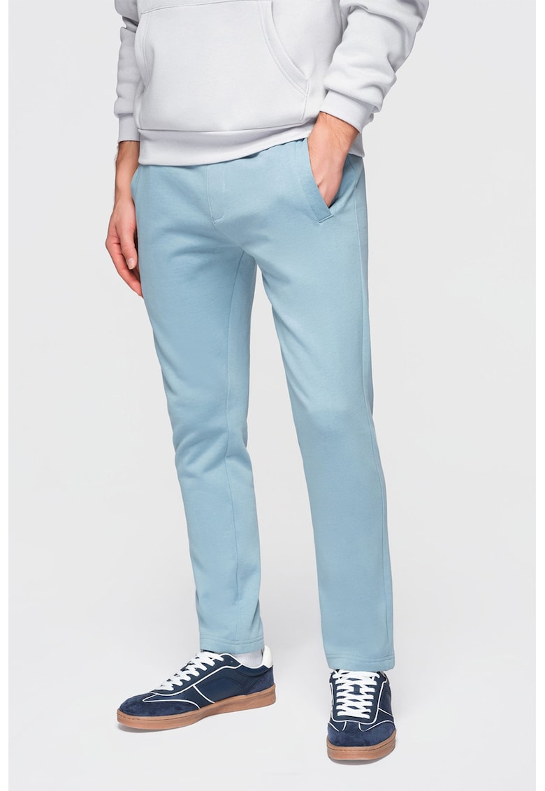 Pantaloni de trening din bumbac cu croiala conica Pabs - Albastru deschis